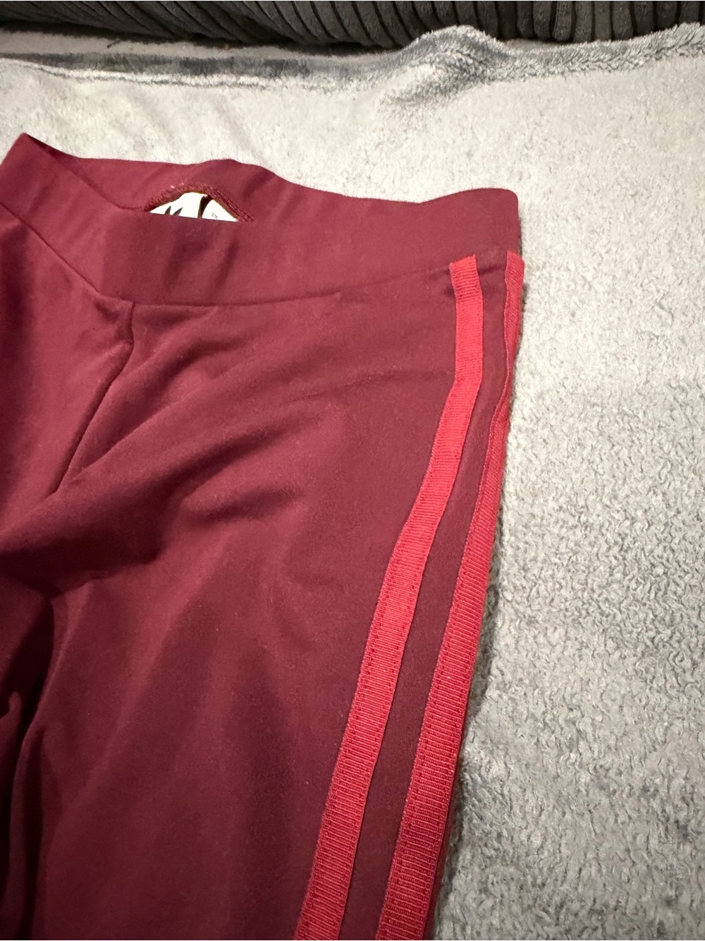 Adidas Maroon Jogger Pants with Red Side Stripes Size XS NWOT